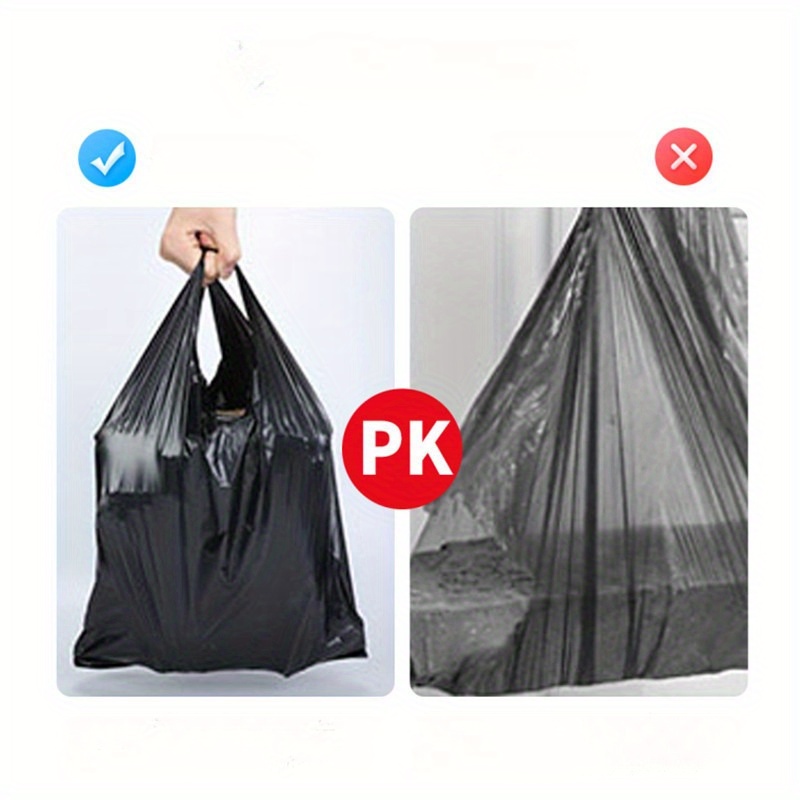

Extra-large & Thick Black Trash Bags With Handles - Foldable, Multi-purpose Plastic Garbage Bags For Kitchen, Bedroom, Bathroom, Living Room, And Outdoor Use