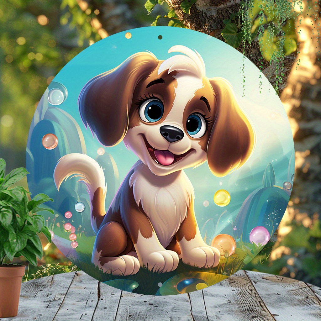 2d flat 1pc 8x8 inch cute dog themed decorative aluminum Temu