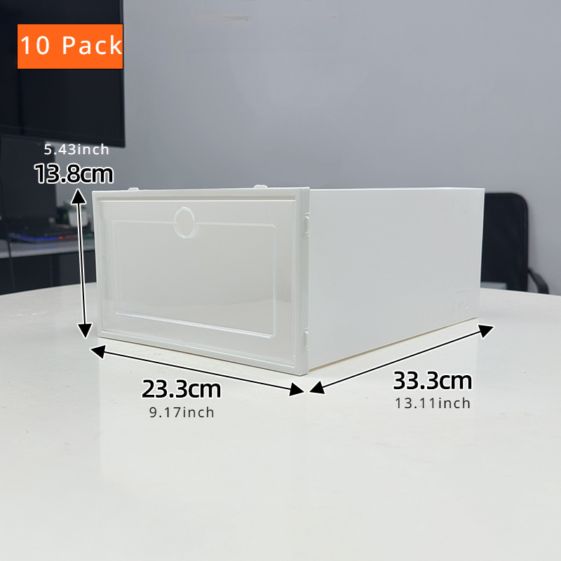 

10-piece Transparent Shoe Storage Boxes With Flip Lids - Dustproof, Odorless Organizer For Salon Use, Battery-free