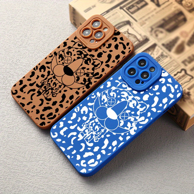 2pcs cases luxury shockproof pattern cartoon animal phone case for iphone 11 12 13 14 15 pro   for x xs max xr 7 8 plus 7p 8p bz2 cell soft car fall all inclusive graphics blue   lens protection back cover 4