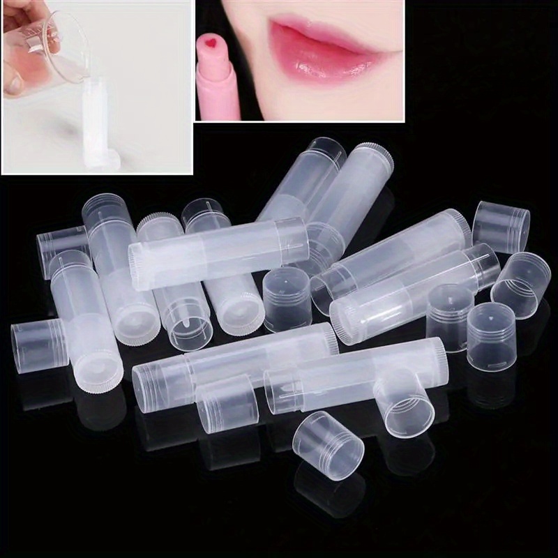 TEMU 30pcs Clear Plastic Lip Gloss Tubes With Caps - Diy Empty Lip Gloss, Lipstick & Balm Containers For And Dispensing