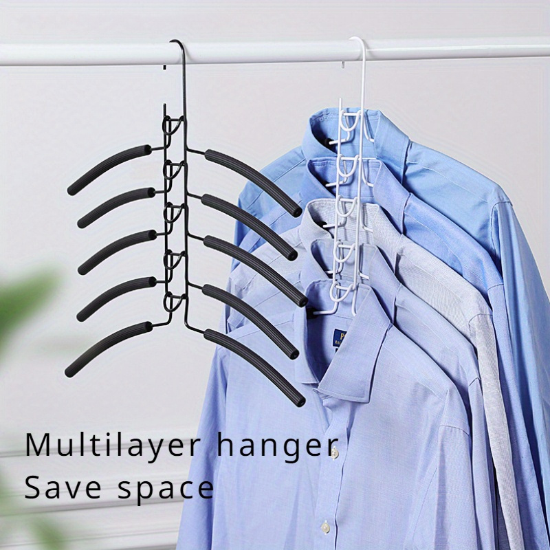 

Versatile Multi-layer Metal Coat Hanger - Non-slip, Polished Finish For Clothes Shops & Home Use