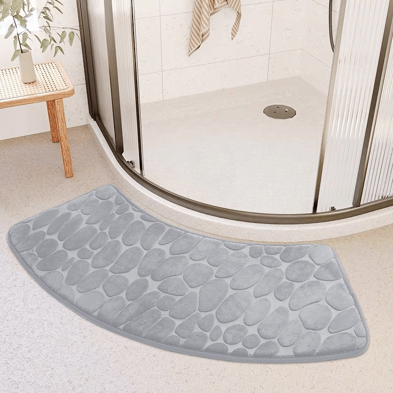 Soft & Quick-dry Pebble Bath Mat - Non-slip, Absorbent Shower Rug For Home Decor, Polyester