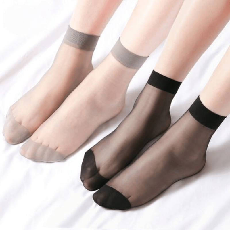 

10 Pairs Women's Socks, Thin Knit Fabric, Anti-hook, Invisible /grey/light , 100% Silk, 2g/m² Fabric Weight