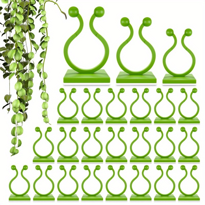 

Ensemble de 60 Pinces Murales pour Plantes en 3 Tailles - Plastique Vert , Idéal pour les Plantes Grimpantes & , avec Crochets à Ventouse pour Murs de Jardin & Intérieurs, Porte-Plante Suspendu