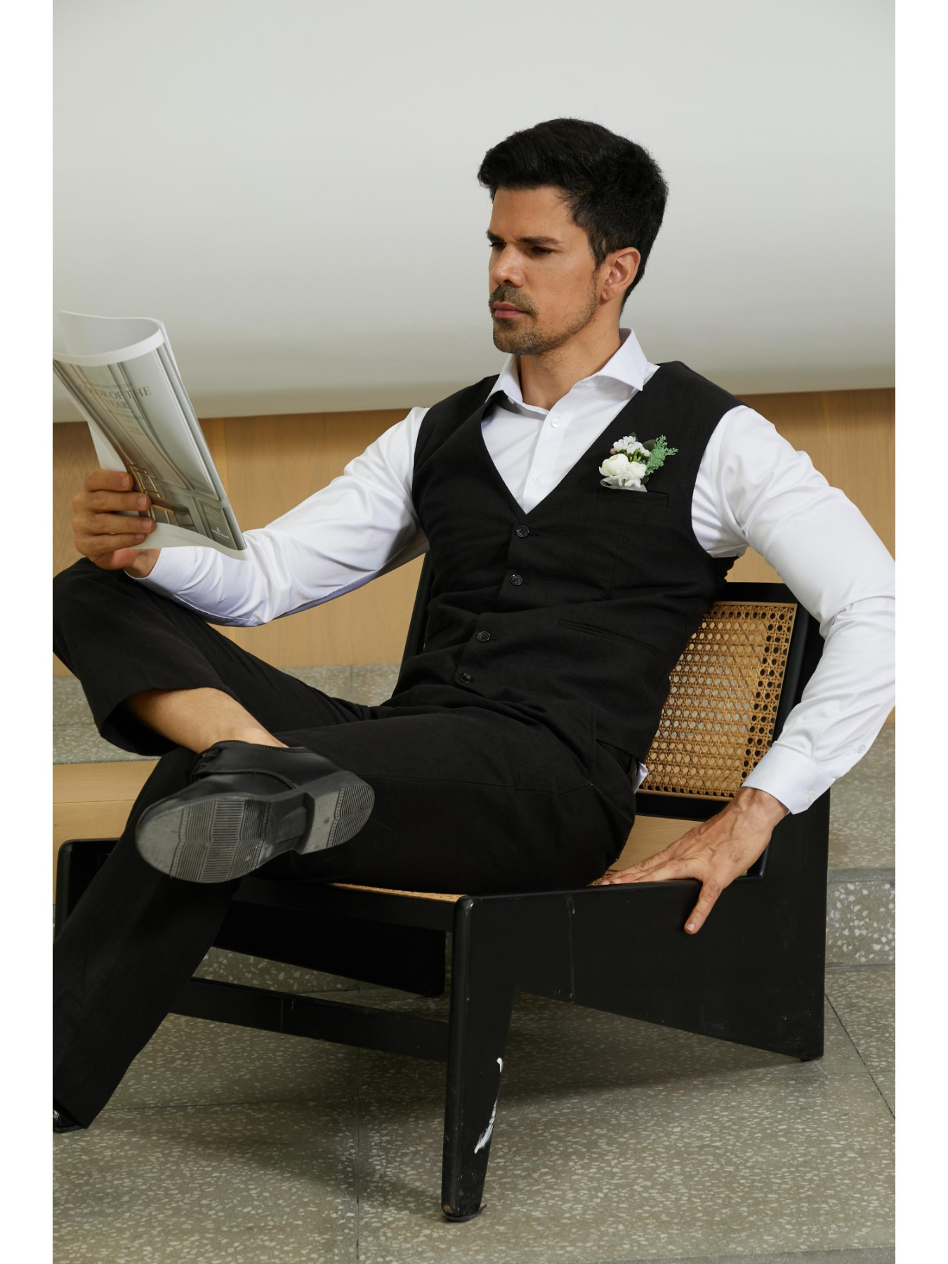 conjunto chaleco pantalones lino boda verano novios talla Temu