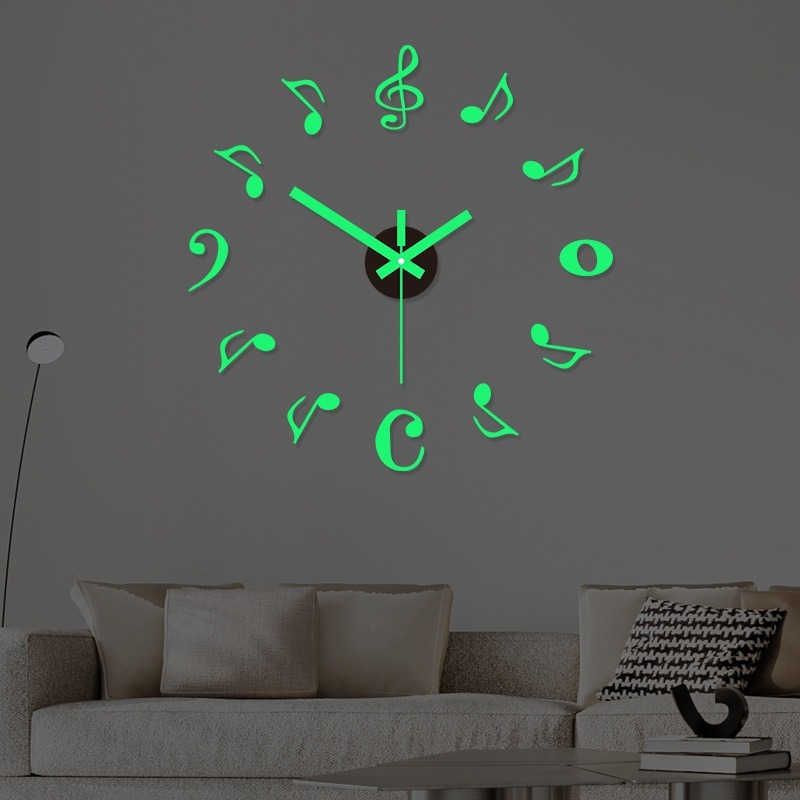 発光壁時計ステッカー1個 混合数字が暗闇で光る電池式壁時計の壁の装飾 ホームリビングルームの寝室の装飾用(電池なし) - Temu Japan