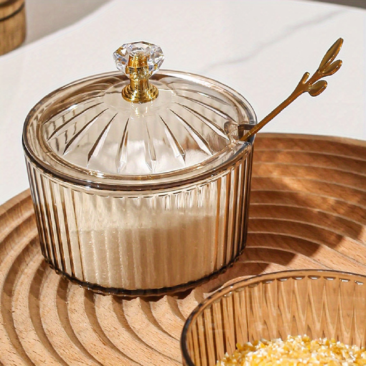 Image of 1pc Nordic Plastic Spice Container For Kitchen Use, Includes Lid And Spoon For Salt And Msg