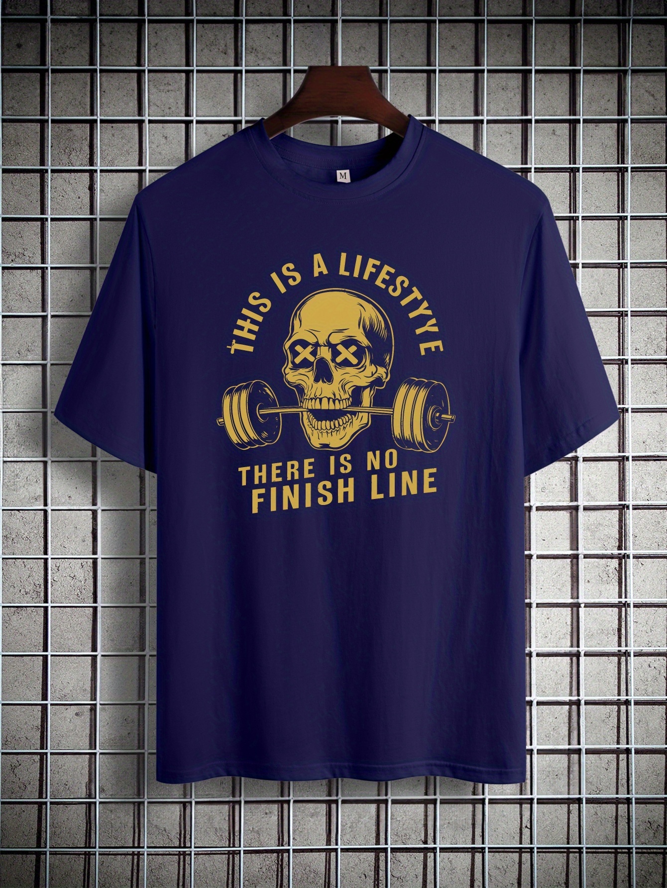 해골 바벨 그래픽 코튼 반팔 티셔츠 미국 패션 트렌디 브랜드 프린트 바디 셔츠 남성 및 청소년용 봄과 여름 - Temu Republic  of Korea, image size:800x1066