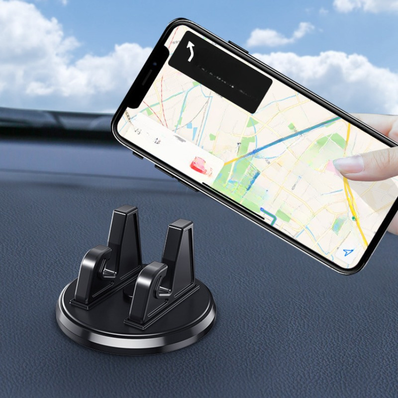 

360° Rotating Silicone Car Phone Holder - Dashboard & Desktop Mount For Navigation, Durable Abs Material