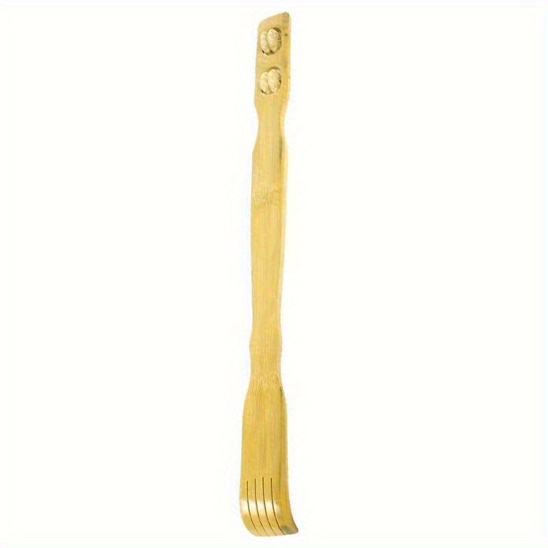 18 inch natural bamboo massager back scratcher ergonomic handle for muscle light beige exfoliation stress durable wooden body roller for full body use muscle massager     Product details 4