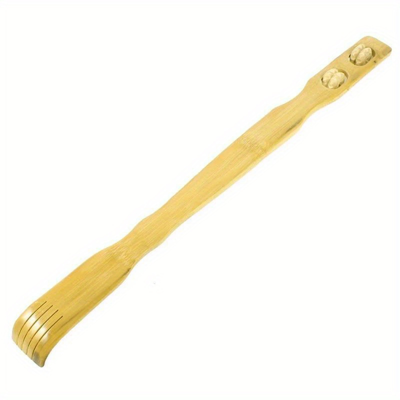 18 inch natural bamboo massager back scratcher ergonomic handle for muscle light beige exfoliation stress durable wooden body roller for full body use muscle massager     Product details 5
