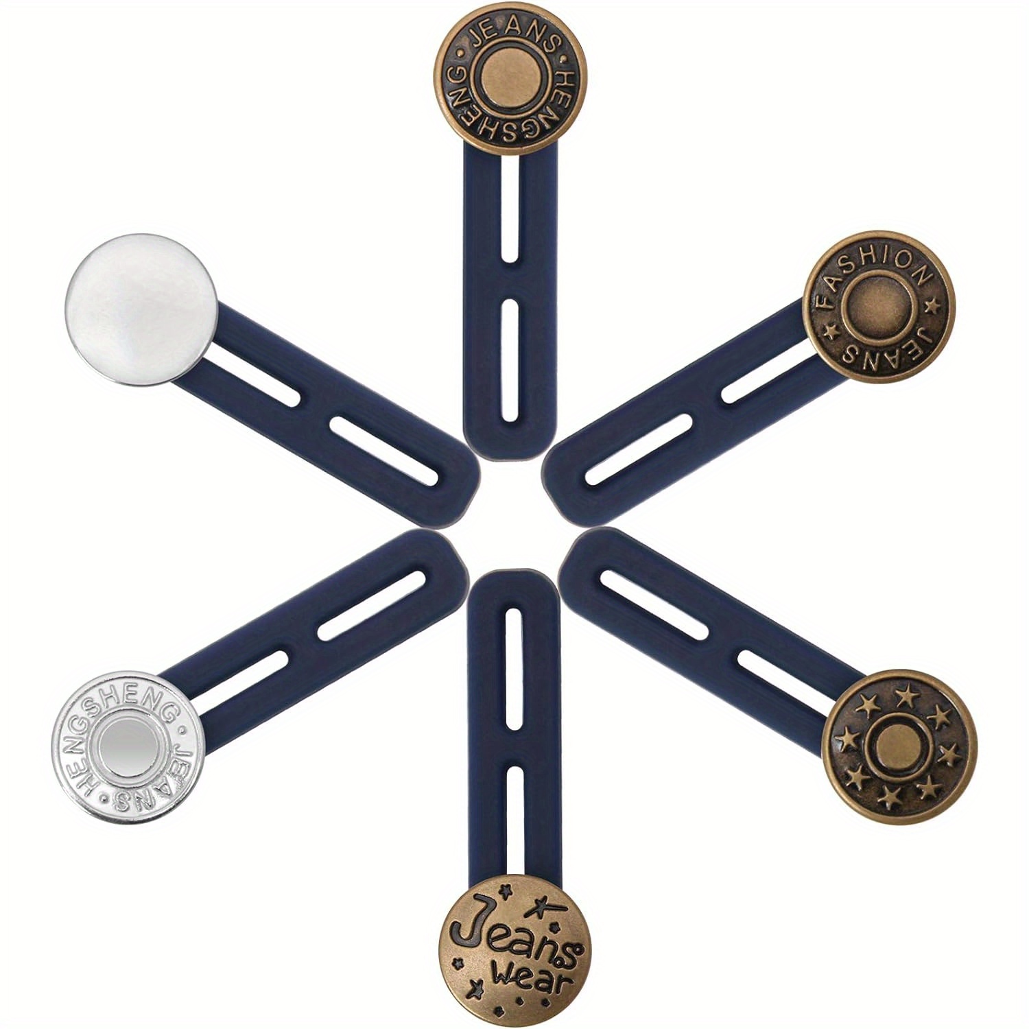 6pcs Pants Extension Buttons, Belt Extension Buttons For Men And Women, Jeans Waist Extension Metal Buttons Seamless Button Extension Jeans Pants Collar