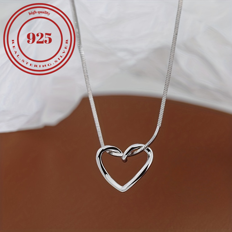 

S925 Silver Hollow Heart Necklace, Stylish Multi-functional Collarbone Chain, Jewelry For Christmas, Valentine's Day Gifts, Wedding Anniversary Valentine Gifts