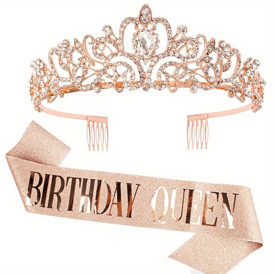 birthday sash women tiaras women birthday queen sash Temu United Kingdom