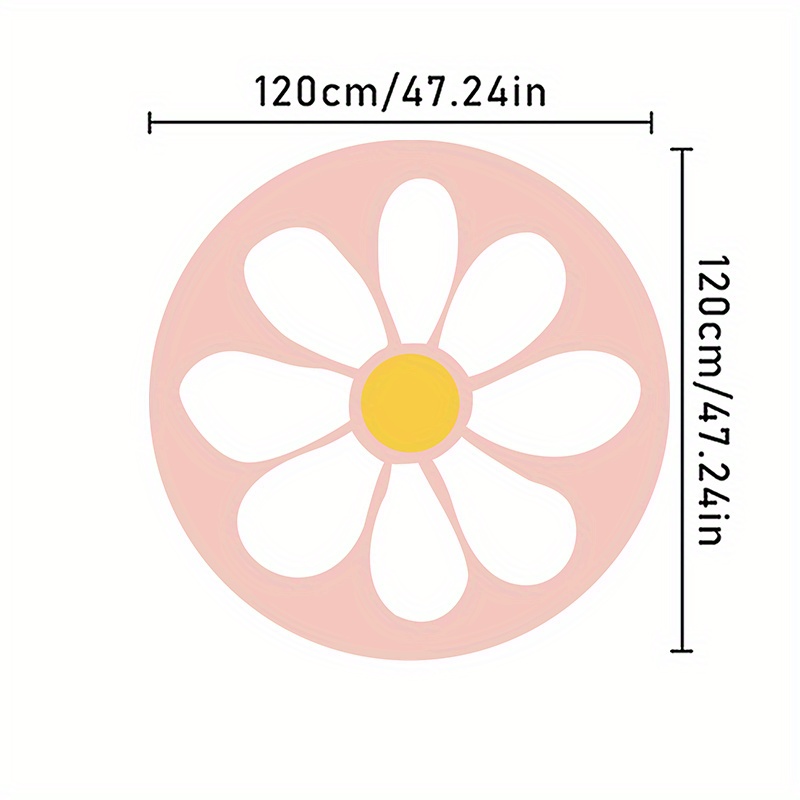 Image of Faux Cashmere And 1000g And 10mm Bedroom Carpet Pink Plush Floral Carpet Fluffy Soft Round Wardrobe Carpet Cute Living Room Decoration Carpet Home Washable Non-slip Floor Mat