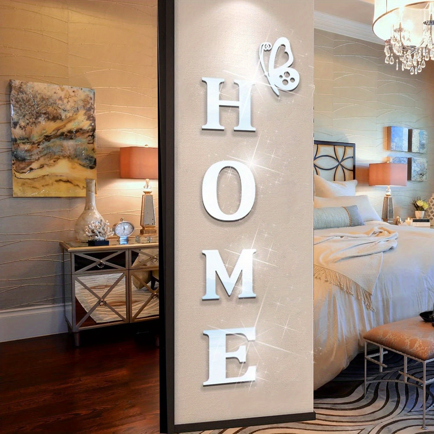 

Home Wall Decor Letter Signs Acrylic Mirror Wall Stickers Wall Decorations For Living Room Bedroom Home Decor