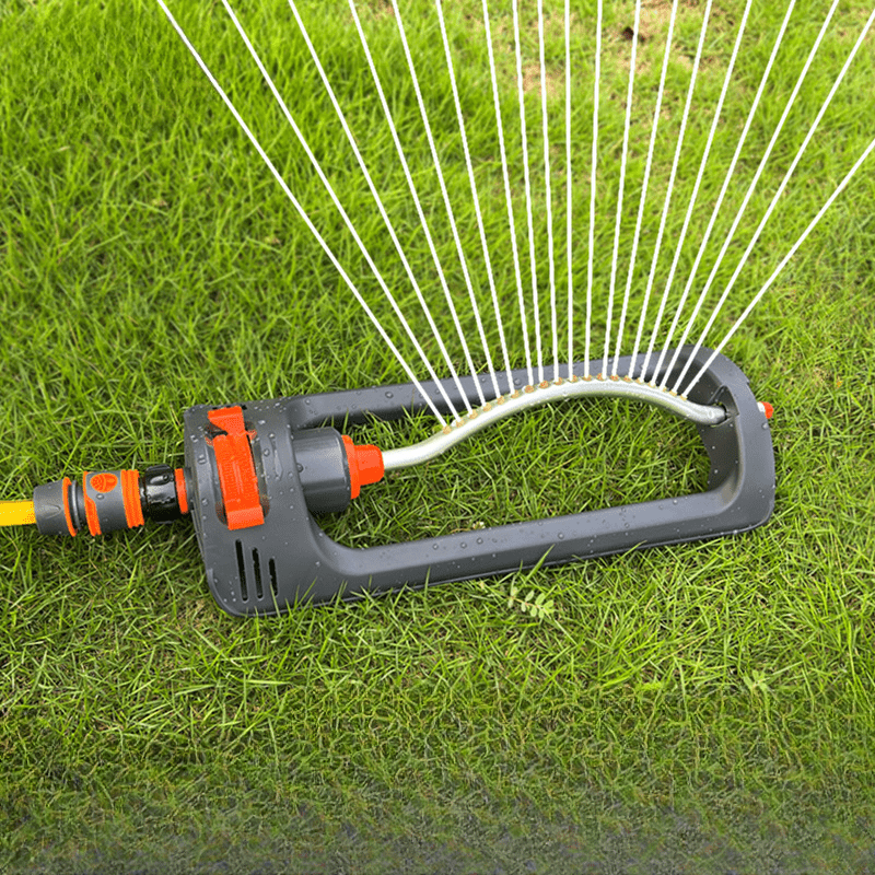 

Adjustable 180° Garden Lawn Watering Sprinkler - 19 Hole Automatic Swing Nozzle, Backpack-style Plastic Sprayer With Multiple Components Included
