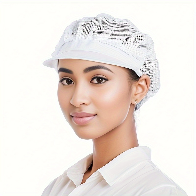 

Breathable Polyester Fabric Work Hat With Drawstring Closure, Hand Wash Only, Dust-proof Net Cap For Men And Women - Chef Kitchen, Factory Workshop, Canteen Use