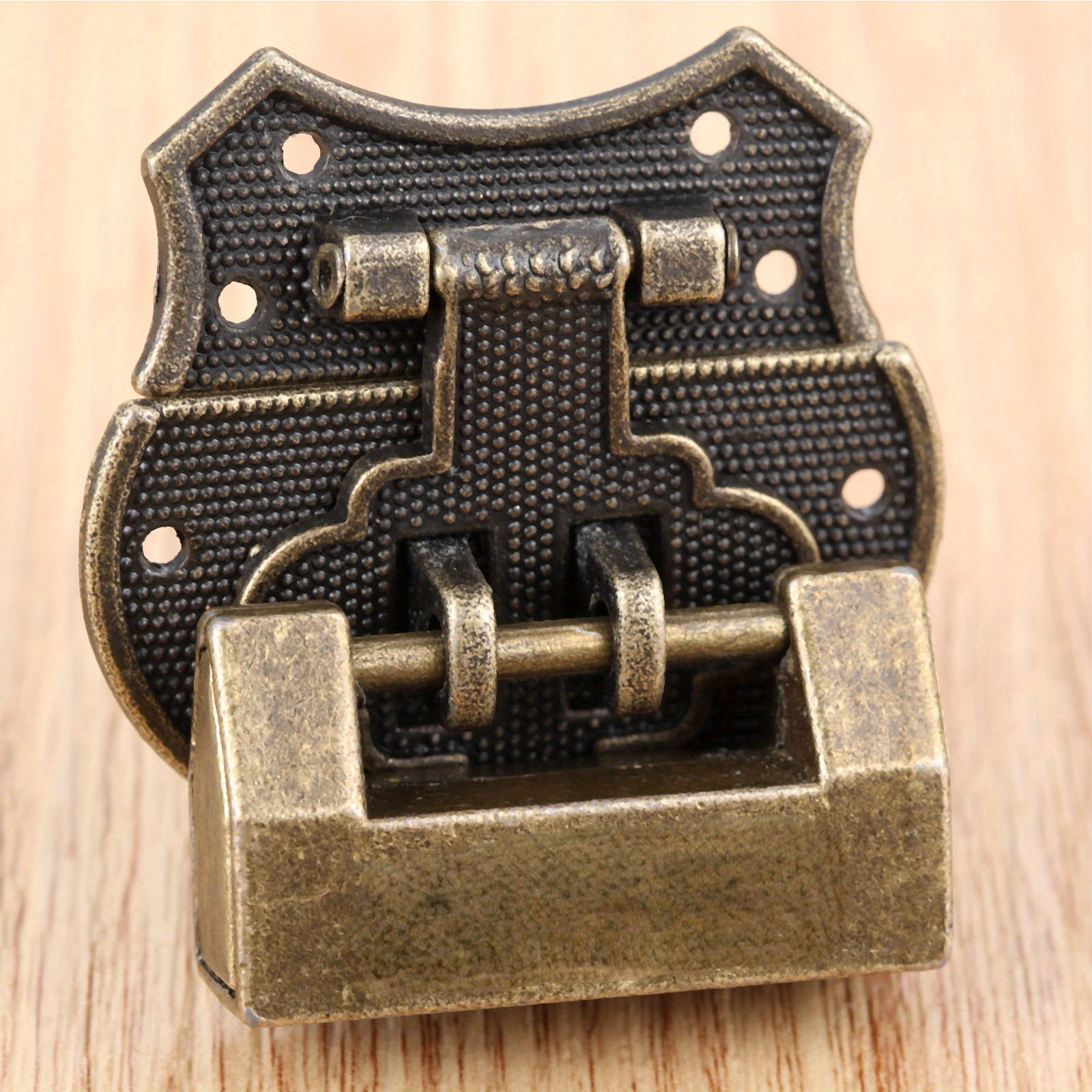 

2pcs Vintage Antique Metal Latch Hasp & Padlock Set With Screws For Jewelry Wooden Box - Chinese Old Style Decorative Hardware