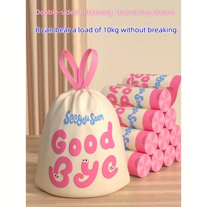 

(30/60pack)garbage,household Trash Bags,cute Drawstring Garbage Bag,super Load-bearing,suitable For Kitchen, Toilet, Bedroom Household Items.say Goodbye To Trash.