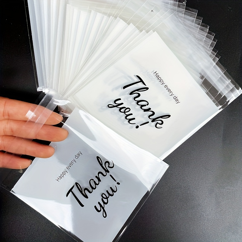 

100-pack Elegant White Thank You Gift Bags 5.12''×3.94'' - Perfect For Candy, Jewelry & Small Presents Packaging