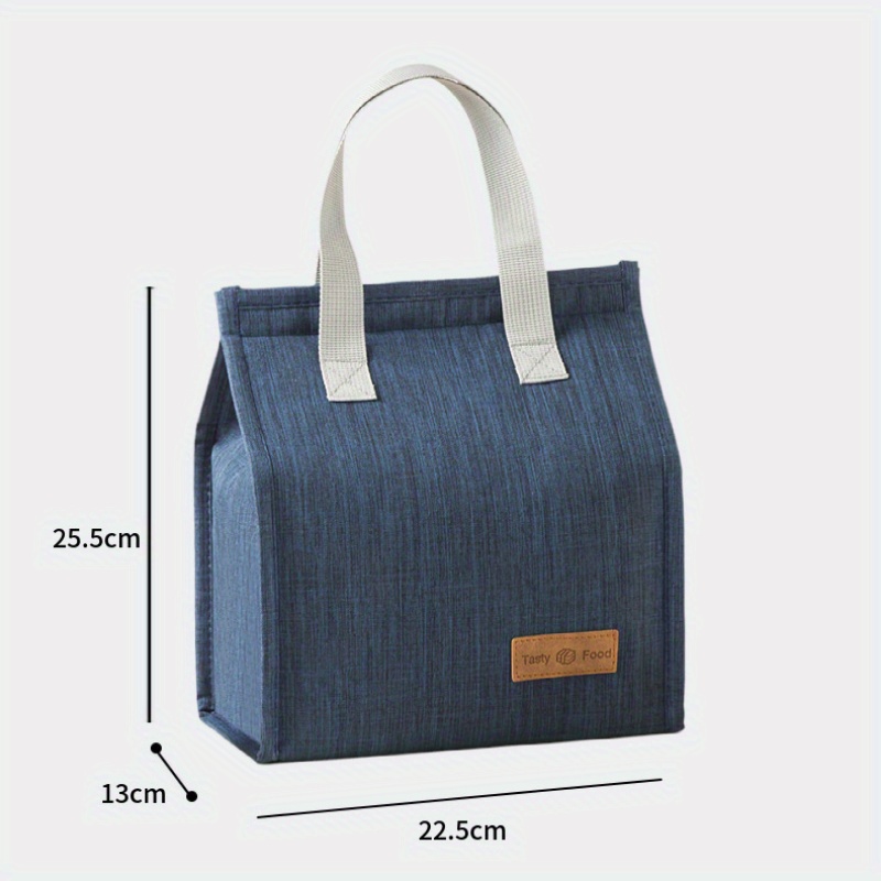 square lunch bag oxford cloth   with handle hand washable large capacity thermal bento box carrier details 1