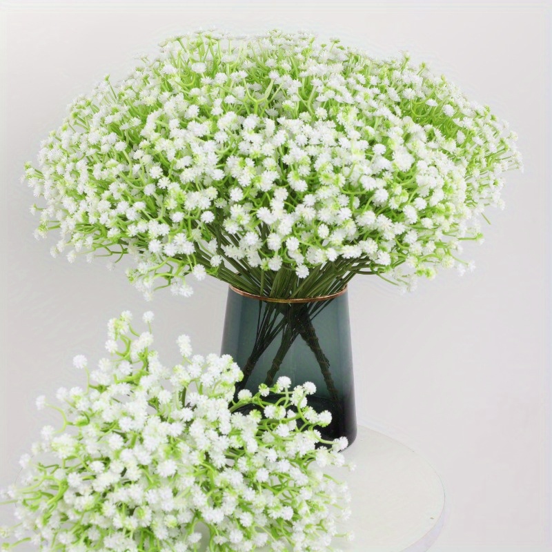 

6pcs Artificial Baby's Breath Flowers With Stems - Real Touch Gypsophila Bouquets For Wedding, Bridal Shower, Valentine's Day, Home Office Decor - Plastic Greenery Centerpieces For Outdoor Garden