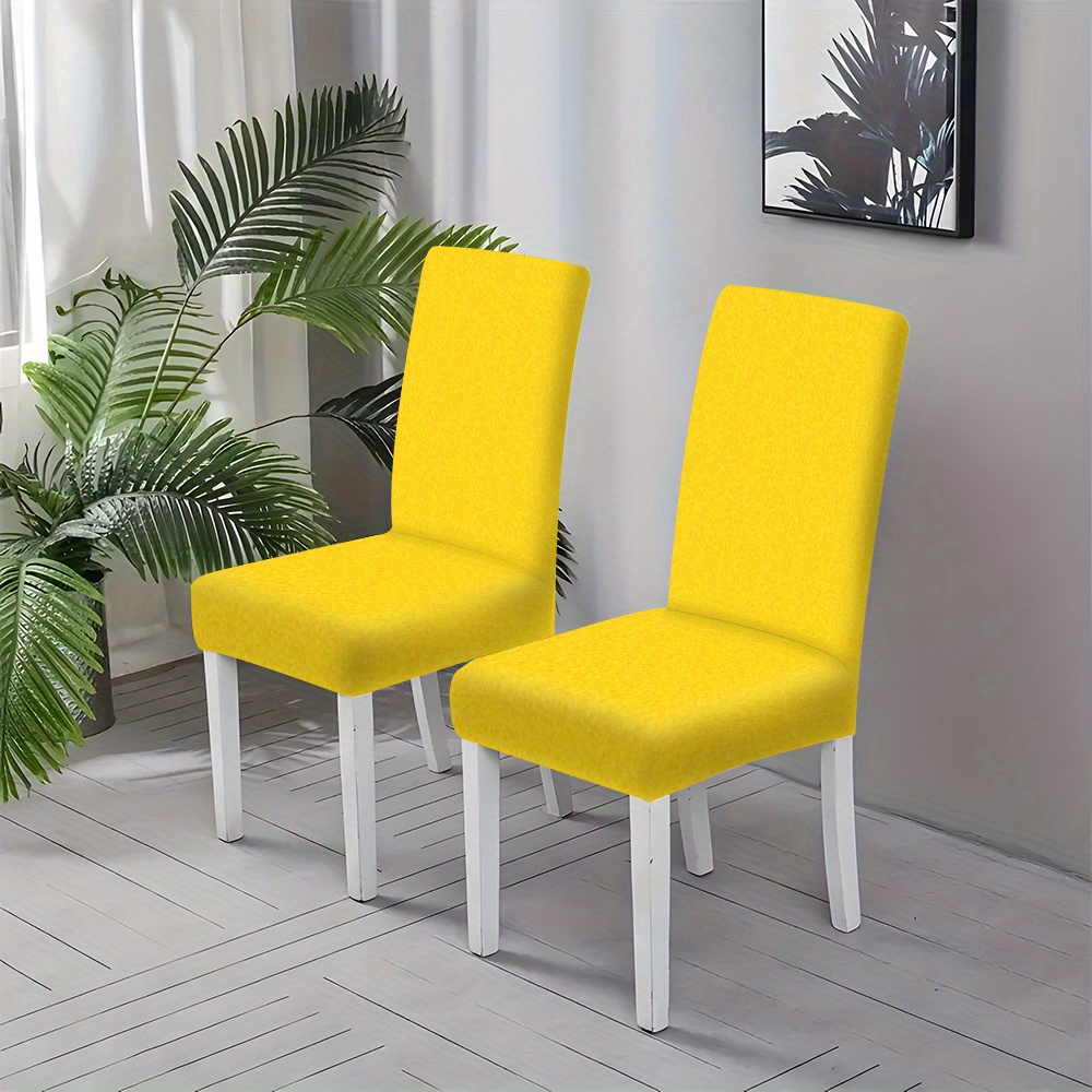 Yellow Chair Slipcovers Machine Washable Polyester Dining Temu United