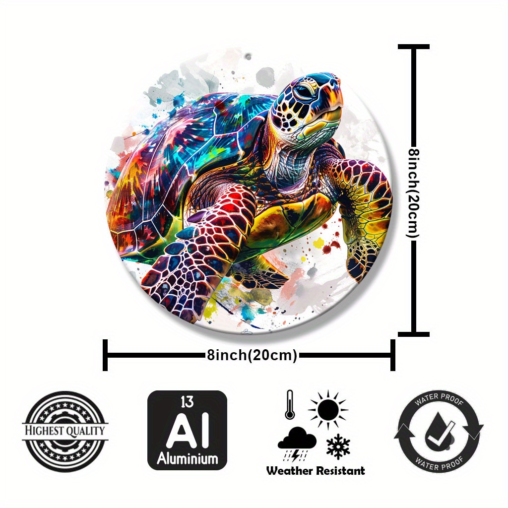 1pc Aluminum Turtle Wall Art Cut-out, Multicolored Snapping Turtle ...