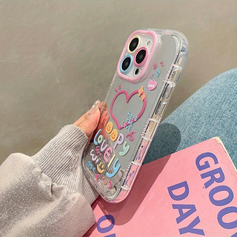 Adorable Girl Heart Mirror Phone Case for iPhone 11 12 13 14 15 Pro Max Shockproof Back Cover