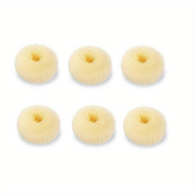 

Ayw 6-pack Extra Small Hair Bun Maker Set, Nylon Casual Hair Donut Sock Bun Form, Mini Doughnut Shaper For Short Thin Hair, 2 Inch - Easy Hair Bun & Crown Styling, Age 14+ - Beige