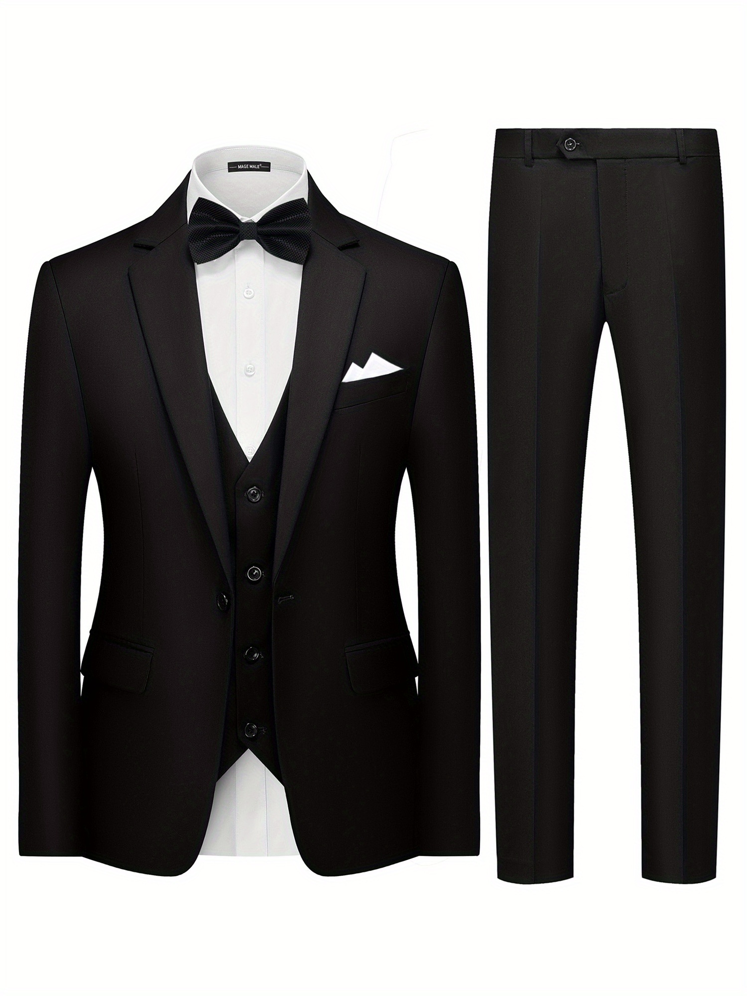 Costume 3 Pièces Smoking Homme - Coupe Ajustée élégante Pour Mariage Et Cérémonies