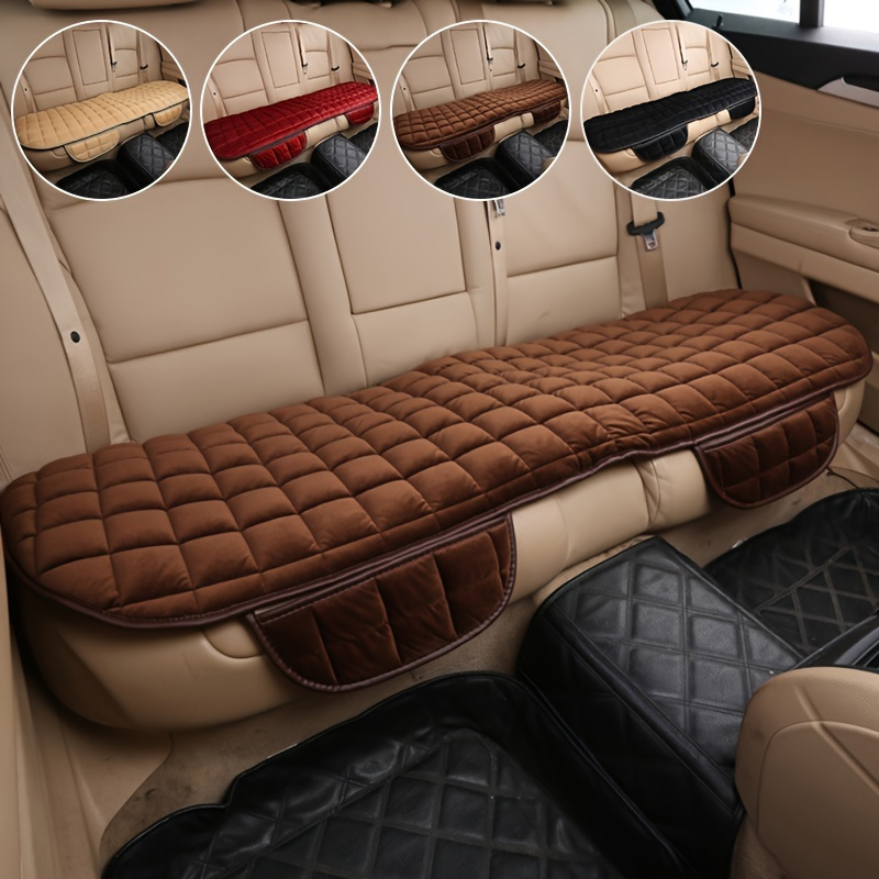 

1pc Car Back Seat Cover, Plush Material Protector Mat, Non-slip Car Rear Row Seat Cushion, Automotive Universal Size Chair Cushion Accessories