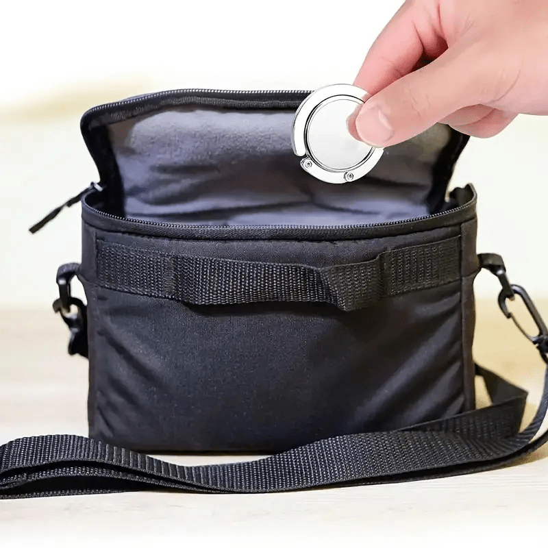 

Fashion Metal Foldable Handbag Hook - Portable Door Mount Bag Holder With Non-slip Rubber, Lightweight And Table Purse Hanger