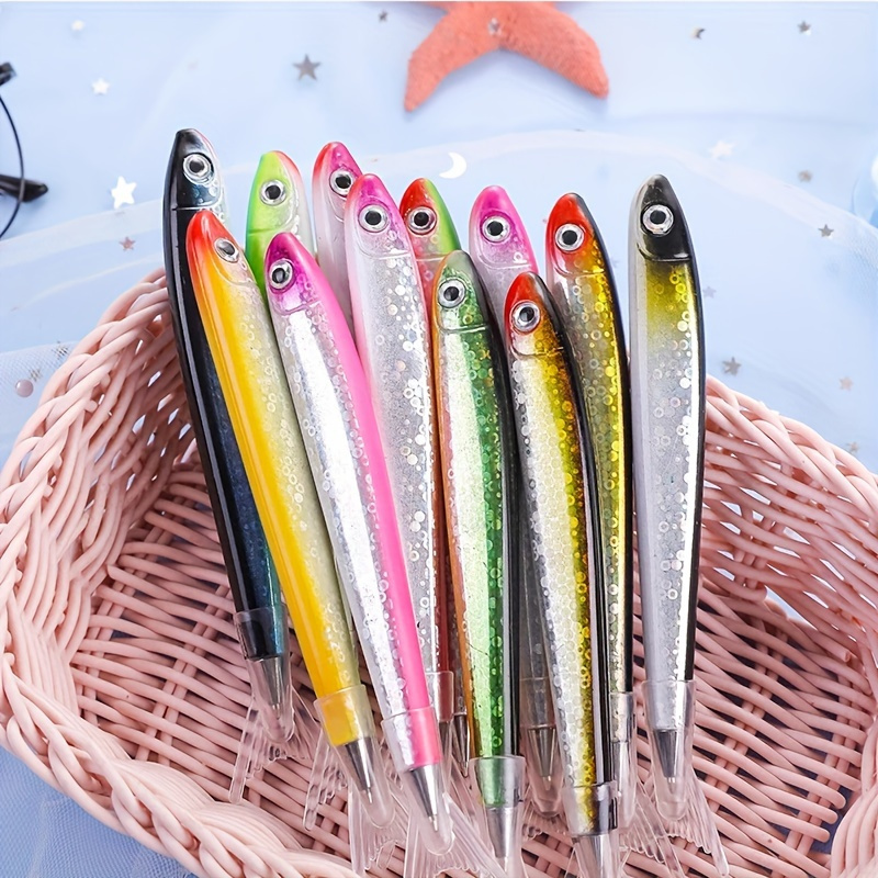 

10-piece Unique Fish-shaped Ballpoint Pens - Perfect For School & Office, Cute Ocean-themed Writing Supplies
