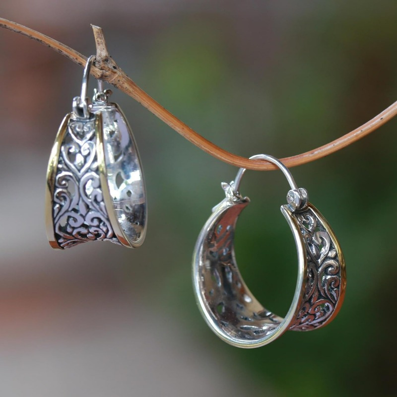 

Handmade Silver Color Hoop Earrings