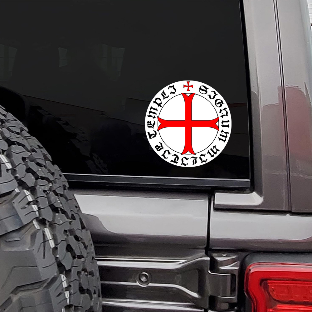 

Knights Templar 12th Century Seal - Holy Grail & Crusades Inspired Vinyl Decal For Car Windows And Bumpers