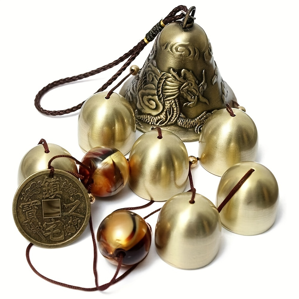 

1pc Harmonious Dragon Wind Chimes With 6 Copper Alloy Bells - & Good Luck Charm For Home And Garden - Durable Yard Art With Soothing Sounds For Relaxation And Blessings