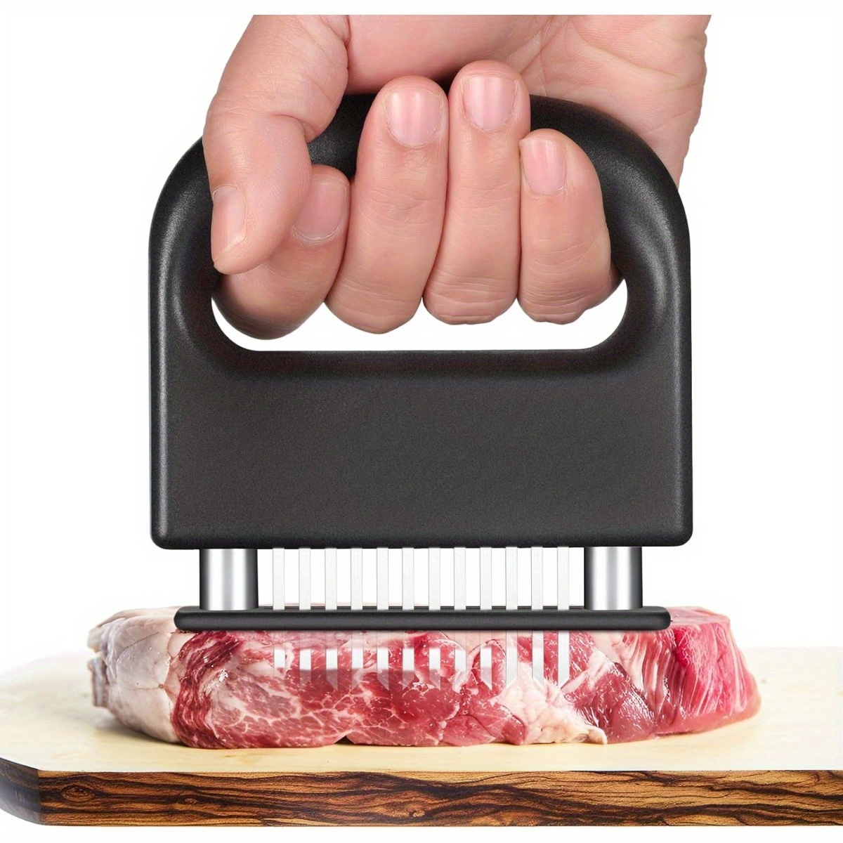 meat tenderizer with 48 stainless steel   needle   meat poultry tenderizer for tenderizing beef   turkey fish cooking tool best for tenderizing marinade bbq