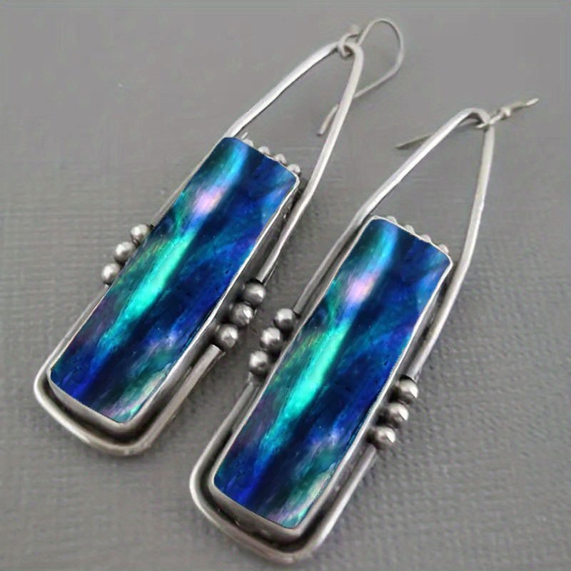 

2pcs/set Retro Bohemian Earrings, Artificial Turquoise Earrings, Vintage Earrings Jewelry For Women And Women, Trendy Party Jewelry, Valentine's Day Gift For Women Mom Family Friends