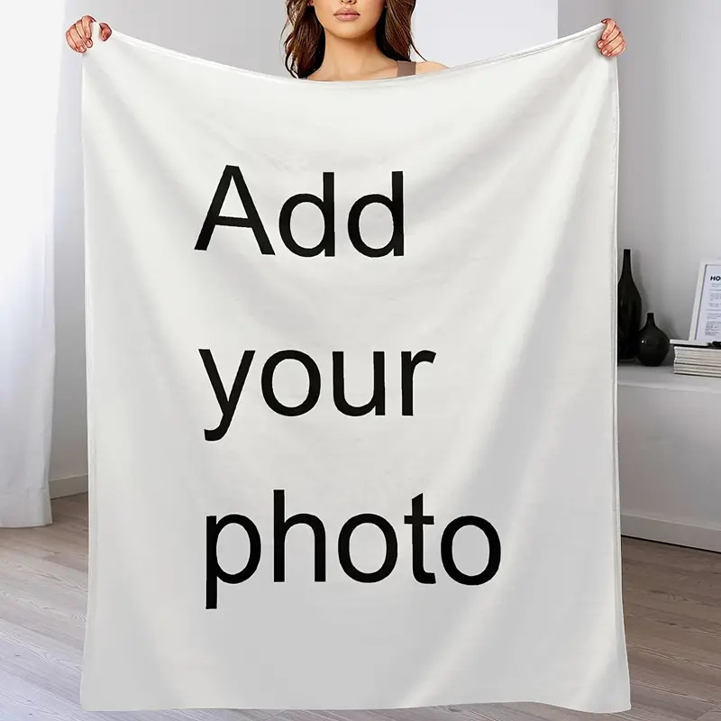 

1pc Picture Custom Flannel Blanket, Gift Square Blanket Soft And Comfortable, Suitable For Adults At Home Picnic Travel