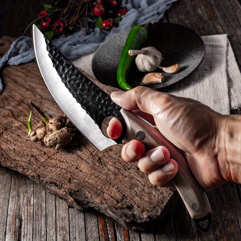 

1pc 5.5inch Meat Cleaver Hunting Knife Handmade Forged Boning Knife Serbian Chef Knife Stainless Steel Kitchen Knife Butcher Fish Knife For Camping Outdoor Knife