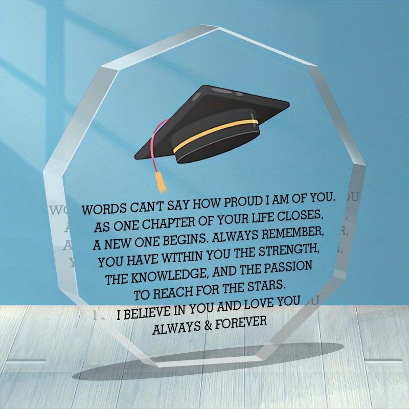 

Class Of 2024 Inspirational Acrylic Graduation Gift - Perfect For Men & Women, College, University, Middle & High School Grads