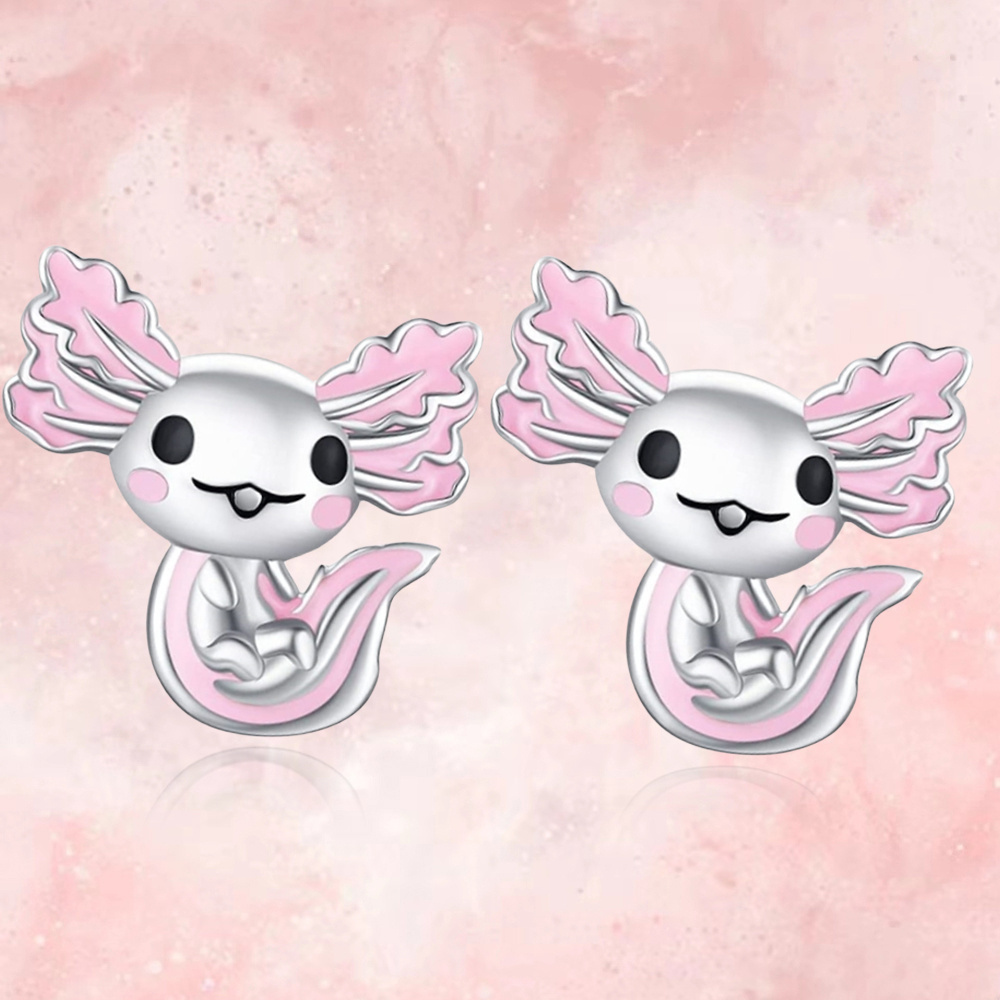 

Cute Axolotl Stud Earrings, Birthday Christmas Gift For Women