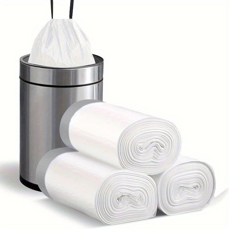 

3 Rolls, 45pcs/roll, Small Drawstring Trash Bags 4 Gallon, Plastic Garbage Can Trash Can Liners 15-liter For Bathroom Restroom Bedroom Office Toilet Toilet Paper Holder Bathroom Trash Can