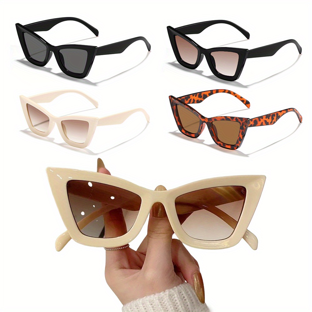 

4pcs/set Women's Sunglasses Plastic Opal Frame Glasses Street Photo Graphy Fashion Glasses For Men And Women