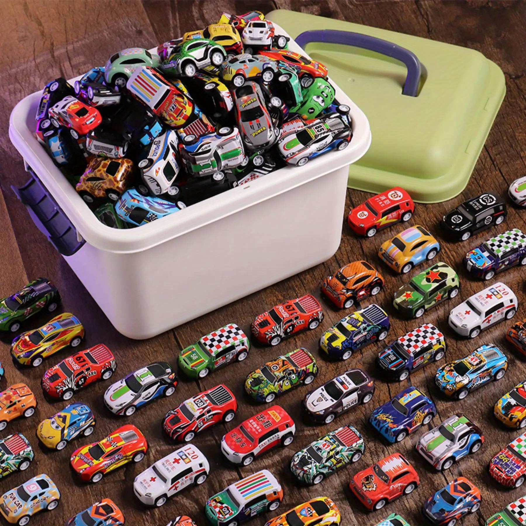 

10/30/50/70pcs Boxed Toy Cars And Trucks Toy Model Vehicles, Birthday Gift Storage Boxes