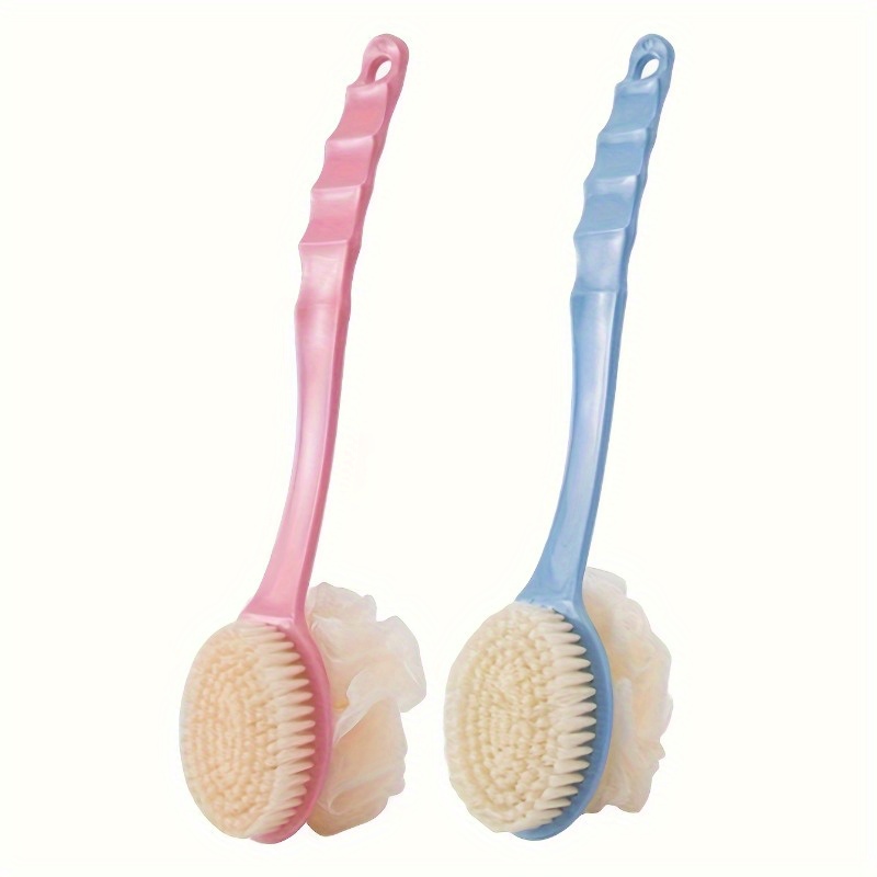 2 in 1 soft bristle bath brush with long handle multi color   no batteries required ideal for exfoliating back scrubbing japanese bath rubbing mud bath artifact Product details 2