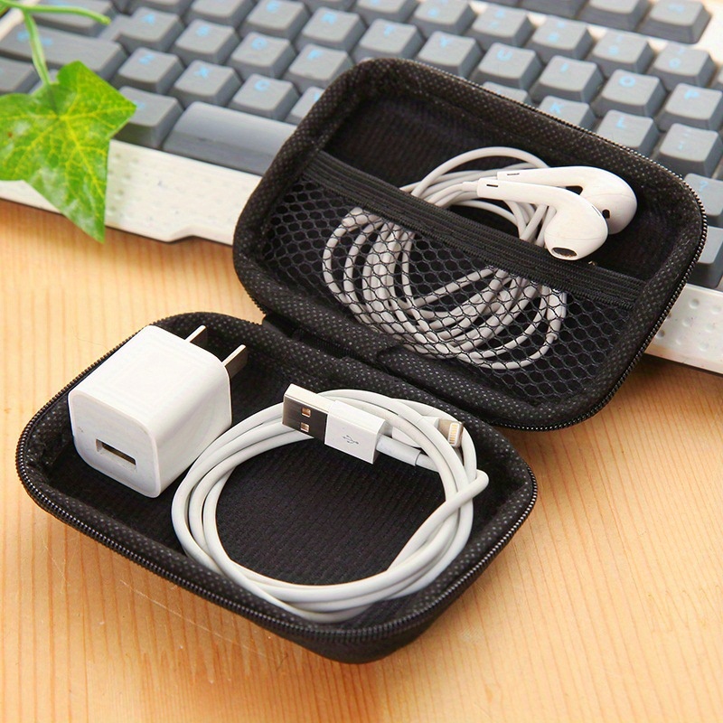 1pcsZero Wallet with Zipper, Rectangular Data Cable, Earphone Bag, Key Packaging, Coin Pouch, Change Storage Bag